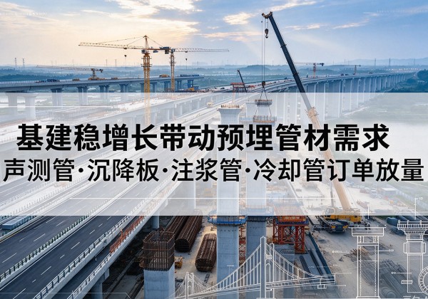 义马基建稳增长带动预埋监测管材需求，声测管、沉降板、注浆管订单持续放量